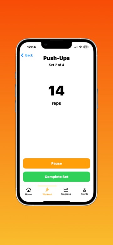 PushLimit Workouts Screen